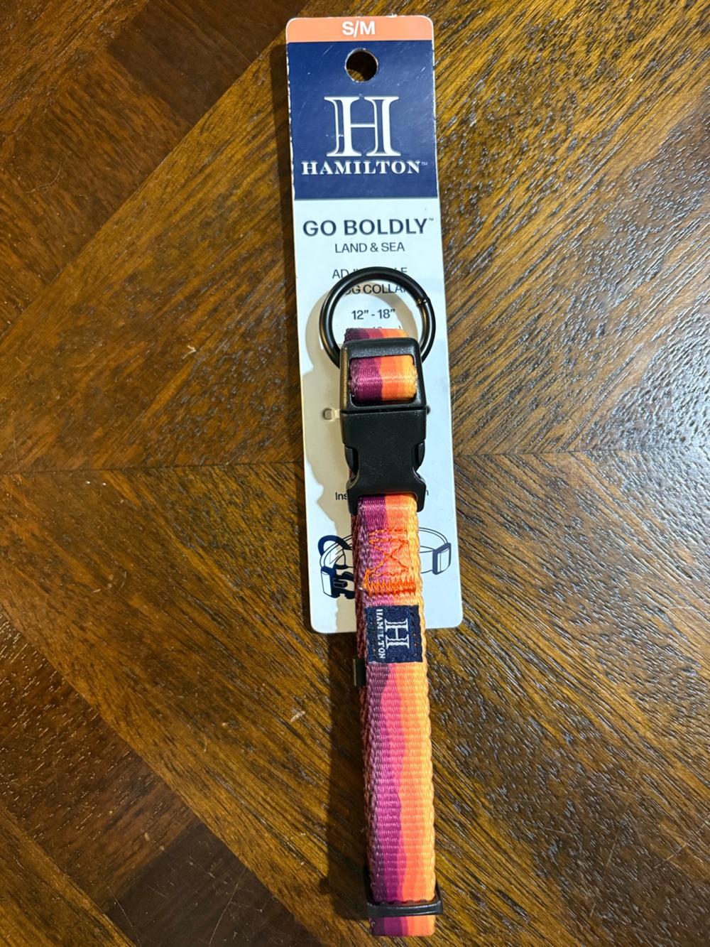 Hamilton “Go Boldly” Land & Sea Dog Collar in Desert pattern.